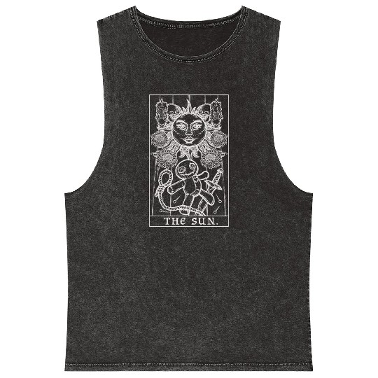 The Sun Terror Tarot Shadow Edition Mineral Wash Tank Tops