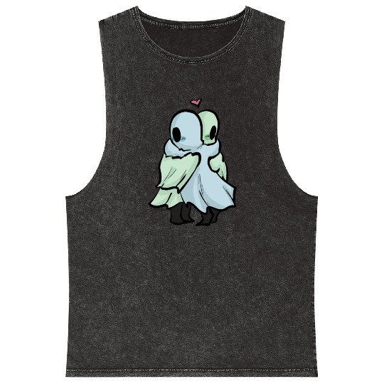 Ghost Hug (Left Chest) Mineral Wash Tank Tops