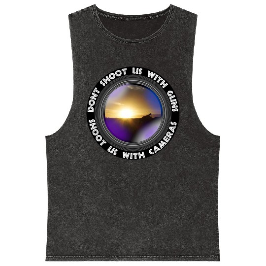 Dont Shoot Us Wildlife Conservation Giraffe Sunset Mineral Wash Tank Tops