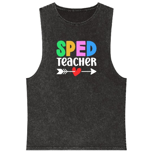 Sped Teacher Special Education Cute Awareness Mineral Wash Tank Tops