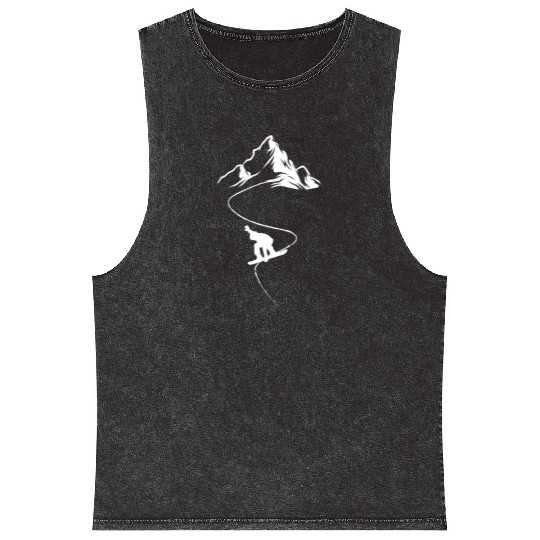 Snowboarder Winter sports Fun Present Mineral Wash Tank Tops