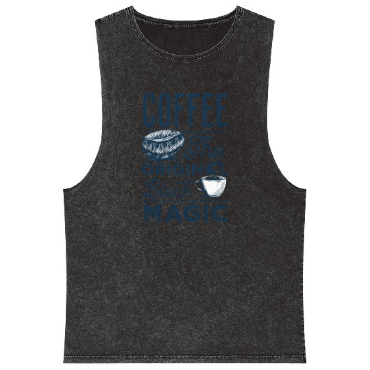 Coffee is the original Black Magic Mineral Wash Tank Tops