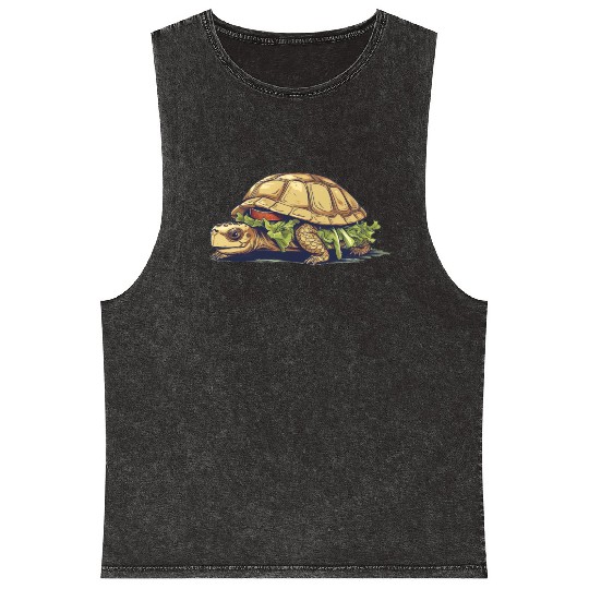 Turtle Sandwich Sticker n' Mineral Wash Tank Tops Version
