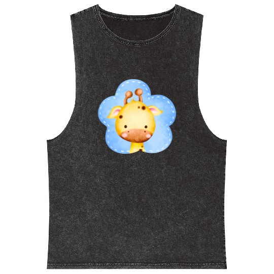 Baby Giraffe Mineral Wash Tank Tops
