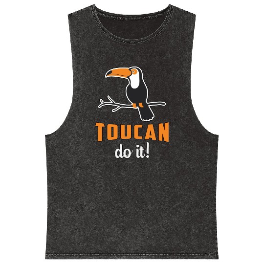 Toucan Do It Bird Watcher Watching Retro Toucans Mineral Wash Tank Tops