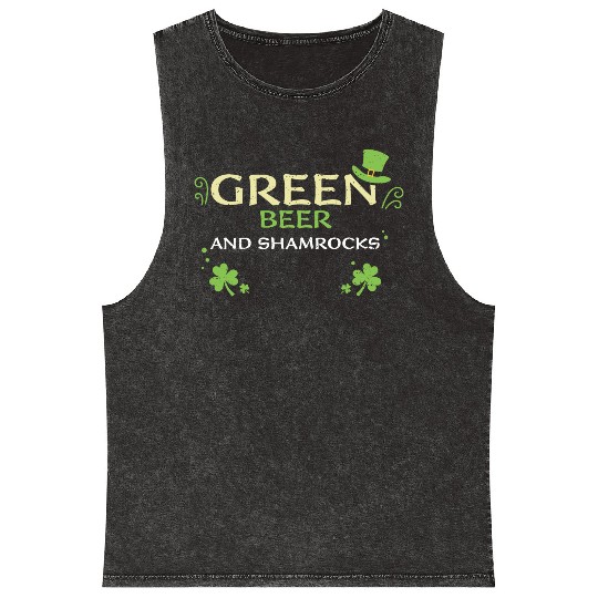 Green beer and shamrocks Mineral Wash Tank Tops