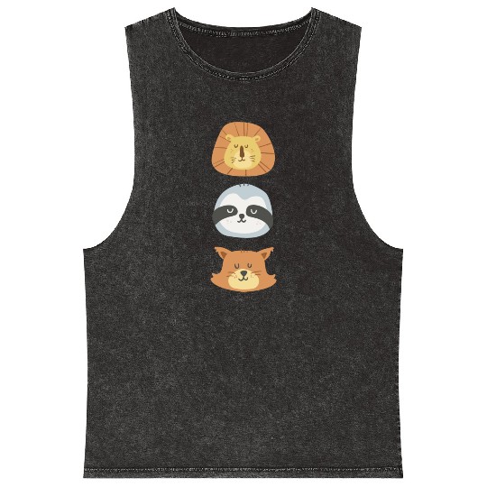 Lion, Sloth and Weasel Mineral Wash Tank Tops