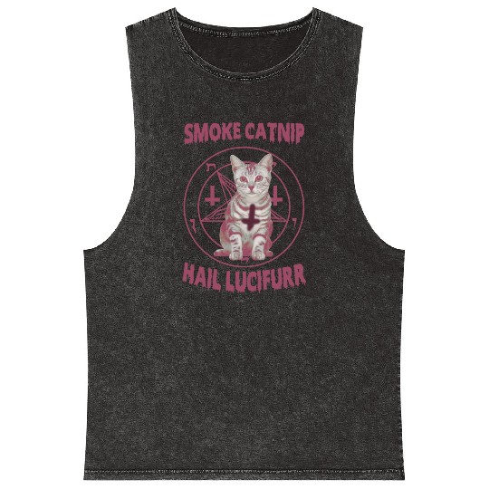 Smoke Catnip Hail Lucifurr Mineral Wash Tank Tops