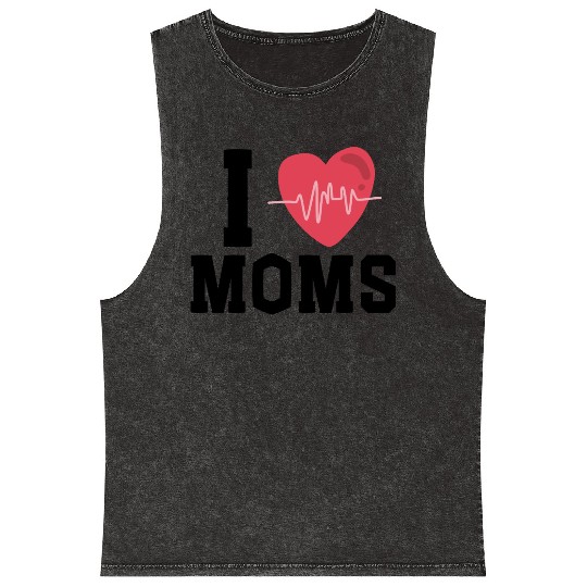 I Love Muscle Mommies Mineral Wash Tank Tops