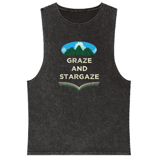 Graze and Stargaze Camping Wildlife Camper Outdoor Mineral Wash Tank Tops