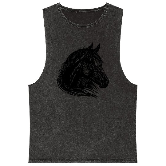 Mares Horse Portrait With Beautiful Mane Mineral Wash Tank Tops