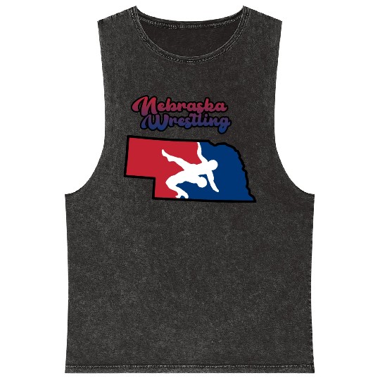Nebraska Wrestling (USA Colors) Mineral Wash Tank Tops