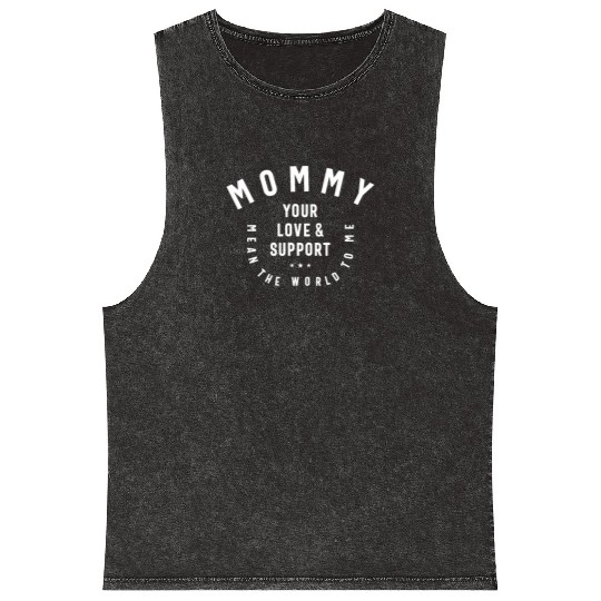 World of Love - Mom's Supportive Embrace - Mother' Mineral Wash Tank Tops