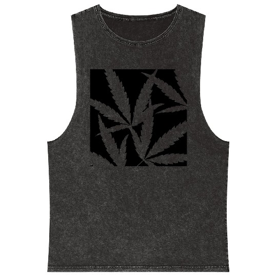 square of marijuana leaves Mineral Wash Tank Tops