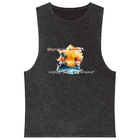 Lifes A Beach Enjoy The Sunrise Mineral Wash Tank Tops