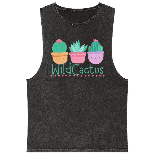 Wildflowers and cactus Mineral Wash Tank Tops