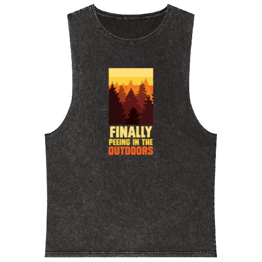 Mountaineer funny Peeing outside Nature boy Mineral Wash Tank Tops
