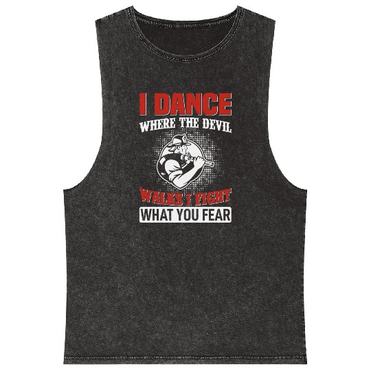 I Dance Where The Devil Walks Mineral Wash Tank Tops