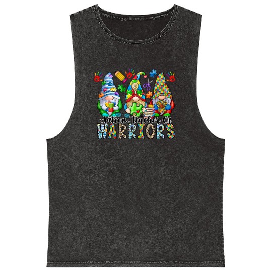 Autism Teacher Of Warriors Mineral Wash Tank Tops