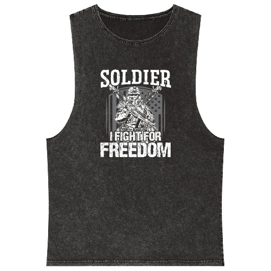 Soldier i fight for freedom military army veteran Mineral Wash Tank Tops