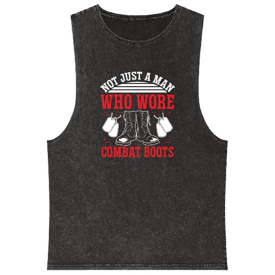 Soldier not just combat boots military army Mineral Wash Tank Tops