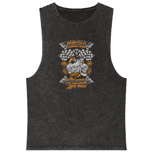 MOTORCYCLE CO LEGENDARY RIDERS Mineral Wash Tank Tops