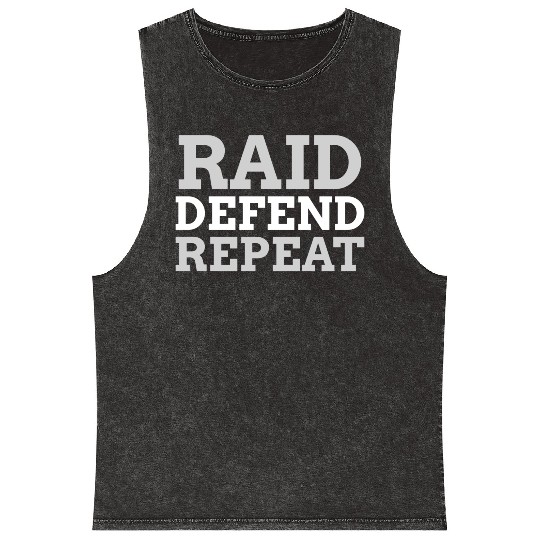 Raid Defend Repeat | Kabaddi Sport Mineral Wash Tank Tops