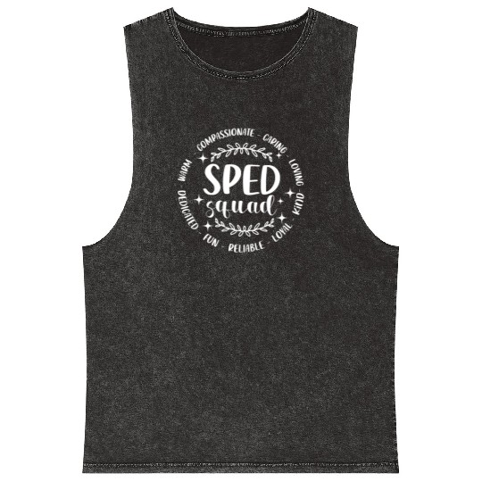Sped Squad Special Education Teacher Back To Schoo Mineral Wash Tank Tops