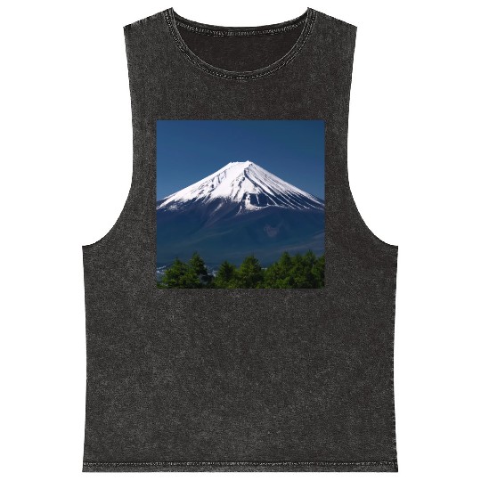 Mount Fuji Japan Panorama Souvenir Travel Trip Mineral Wash Tank Tops