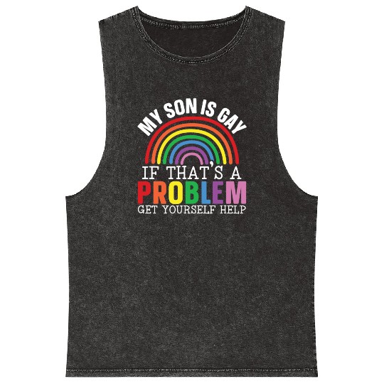 Gay Rights Rainbow Pride Month LGBTQ Gay Pride Mineral Wash Tank Tops