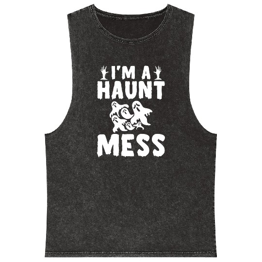 Halloween Paranormal Ghost Hunters Horror Fans Mineral Wash Tank Tops