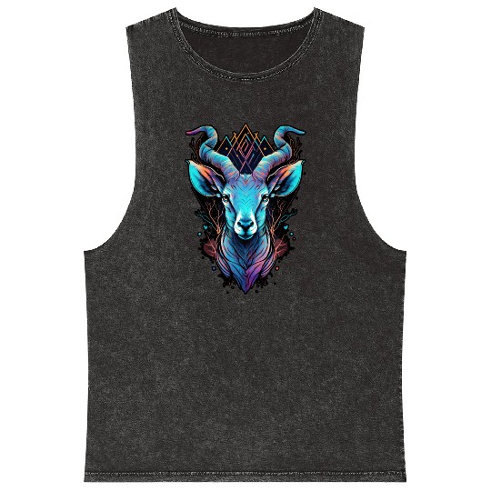 Gazelle capricorn goat mountains vacation hipster Mineral Wash Tank Tops