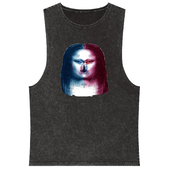 Monalisa Concept Leonardo Da Vinci Mineral Wash Tank Tops