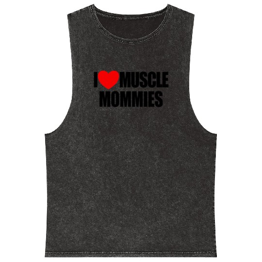 I Love Muscle Mommies Red Heart Muscle Mommies Mineral Wash Tank Tops