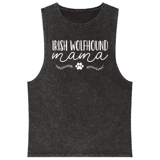 Irish Wolfhound Dog Mom Mineral Wash Tank Tops
