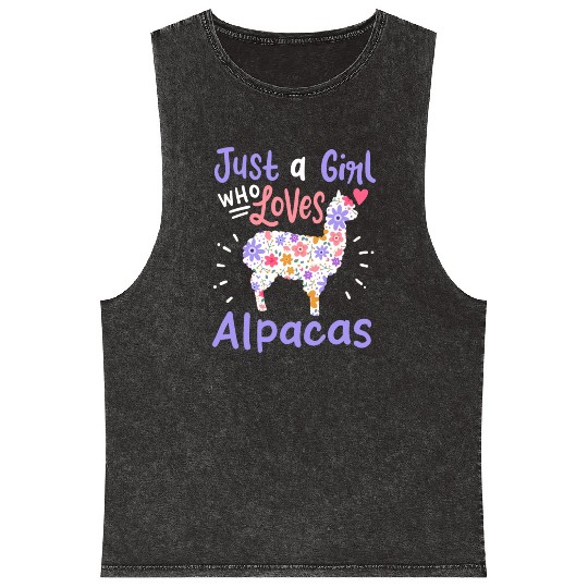 Alpacas Alpaca Lover Mineral Wash Tank Tops