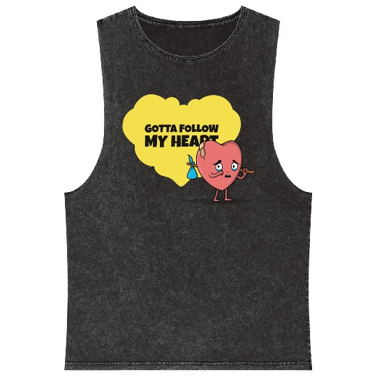 Gotta Follow My Heart Anti Valentine Heart Mineral Wash Tank Tops
