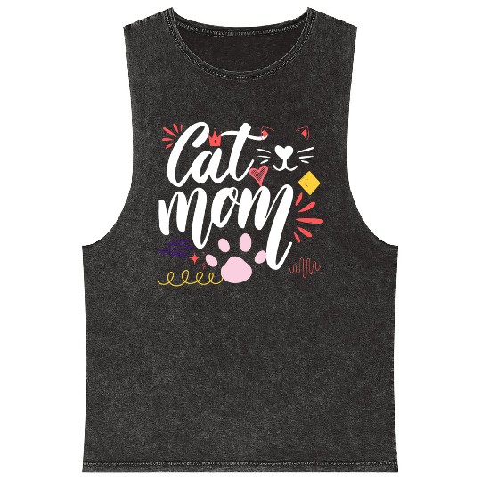 lover Cat mom, Best Cat Mom, Cats Mommy Mineral Wash Tank Tops