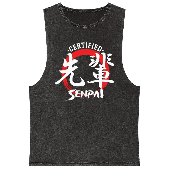 Certified Senpai Japanese Manga Anime Lover Otaku Mineral Wash Tank Tops