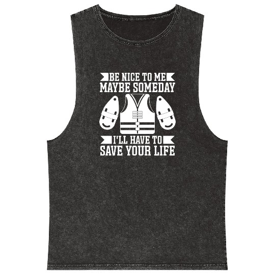 Lifeguard be nice to me swimming pool guard Mineral Wash Tank Tops