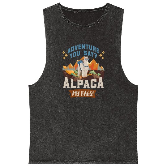 Alpaca my Bags Hiking funny Mountain fan Hiker Mineral Wash Tank Tops