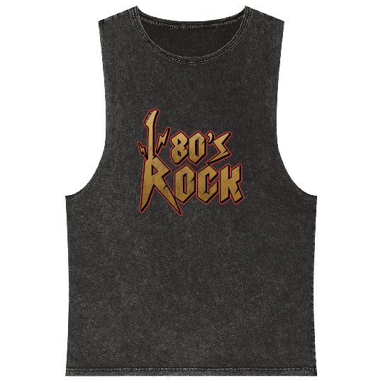 80s Rock Music Genre Eighties Vibe Retro Musician Mineral Wash Tank Tops