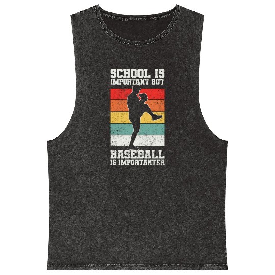 Baseball Pitcher Baseball Player Mineral Wash Tank Tops