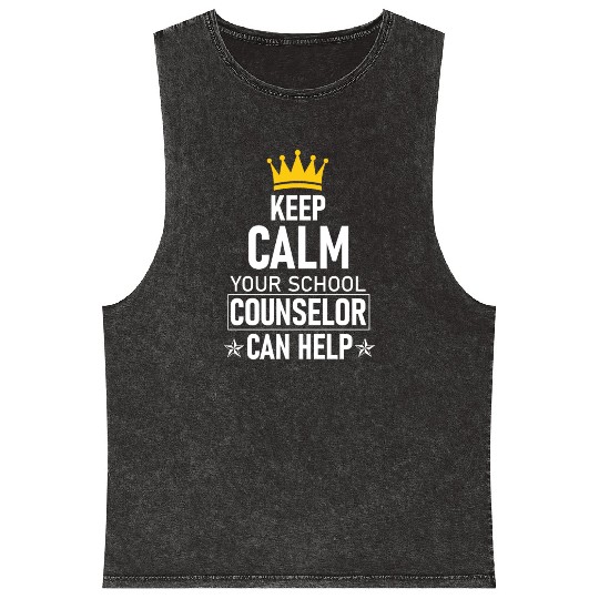 Keep Calm Your School Counselor Can Help Teacher Mineral Wash Tank Tops