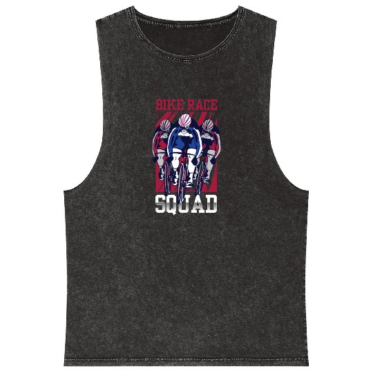 Bike Race Squad Racing Racer Cycling Bicycle Mineral Wash Tank Tops