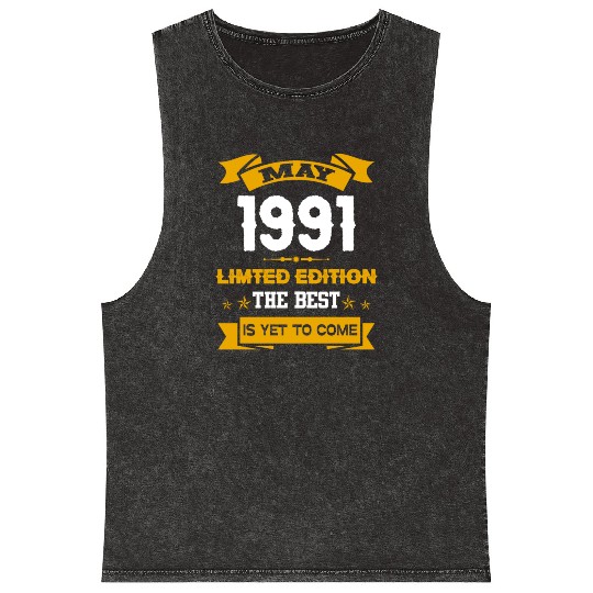 May 1991 Birthday Surprise Mineral Wash Tank Tops