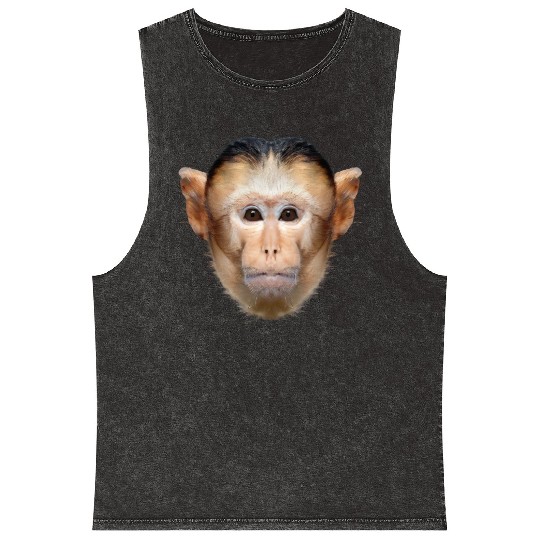 Capuchin Monkey Face Mineral Wash Tank Tops