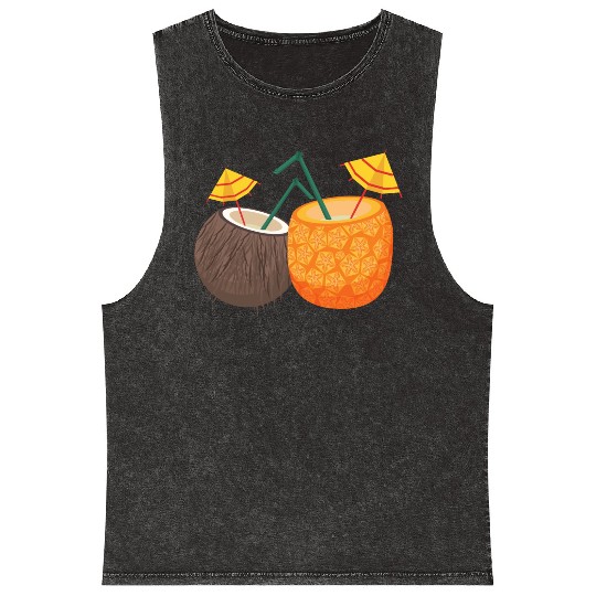 Hot summer juice Mineral Wash Tank Tops