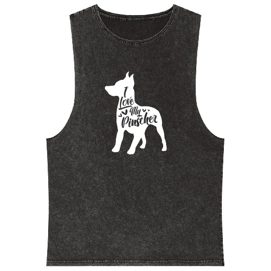 I Love My Pinscher Miniature Pinscher Min Pin Mineral Wash Tank Tops