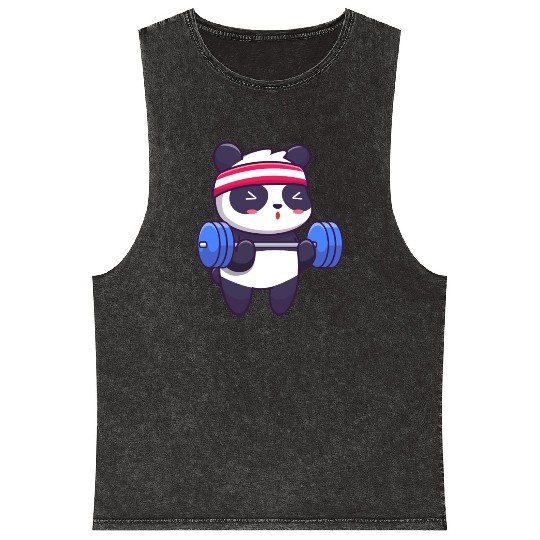 TEDDY BEAR TRAINING GYM Mineral Wash Tank Tops